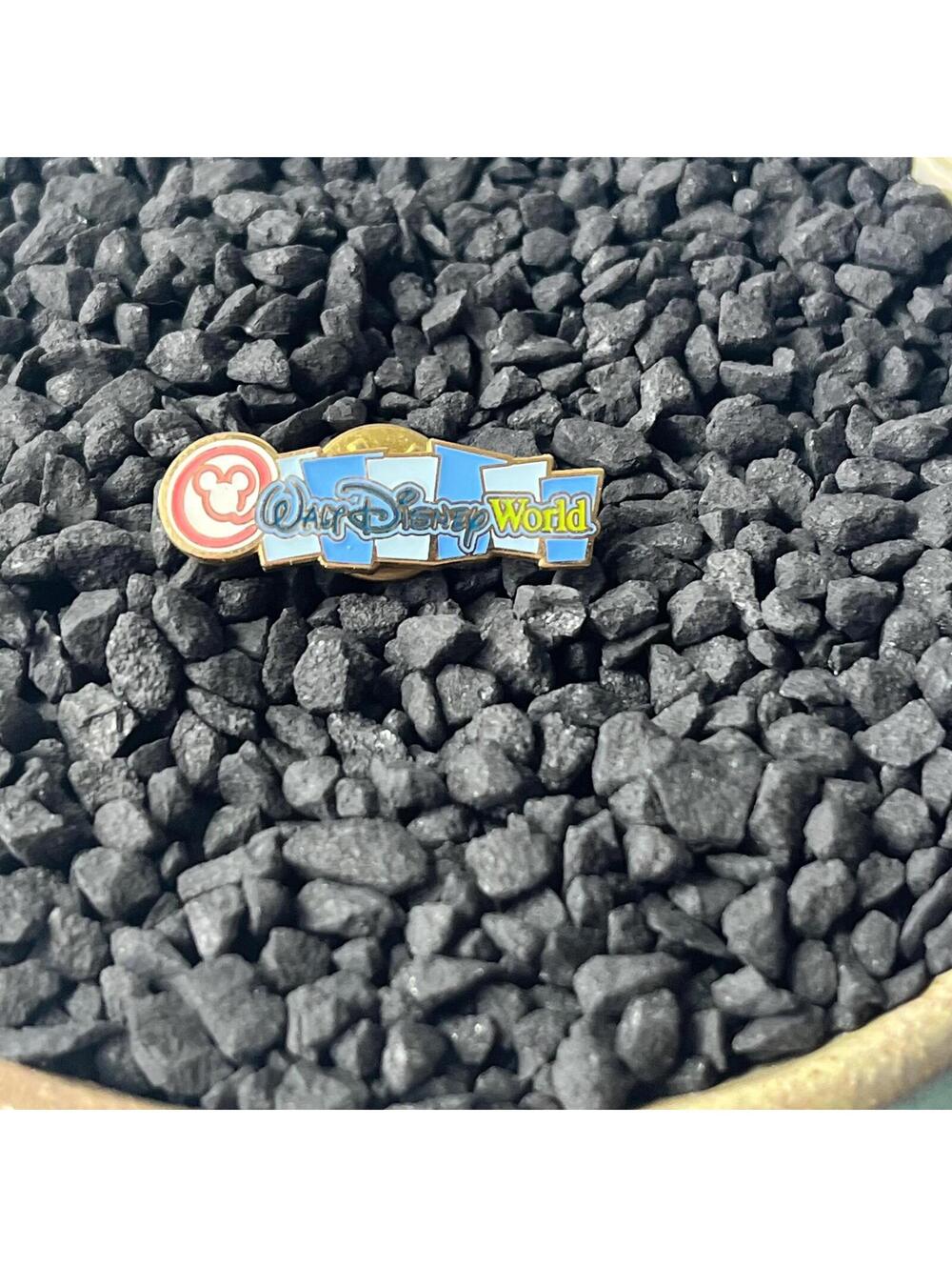 Vintage Walt Disney World Pin Mickey Icon Logo Enamel Lapel Pin Blue Sign Retro